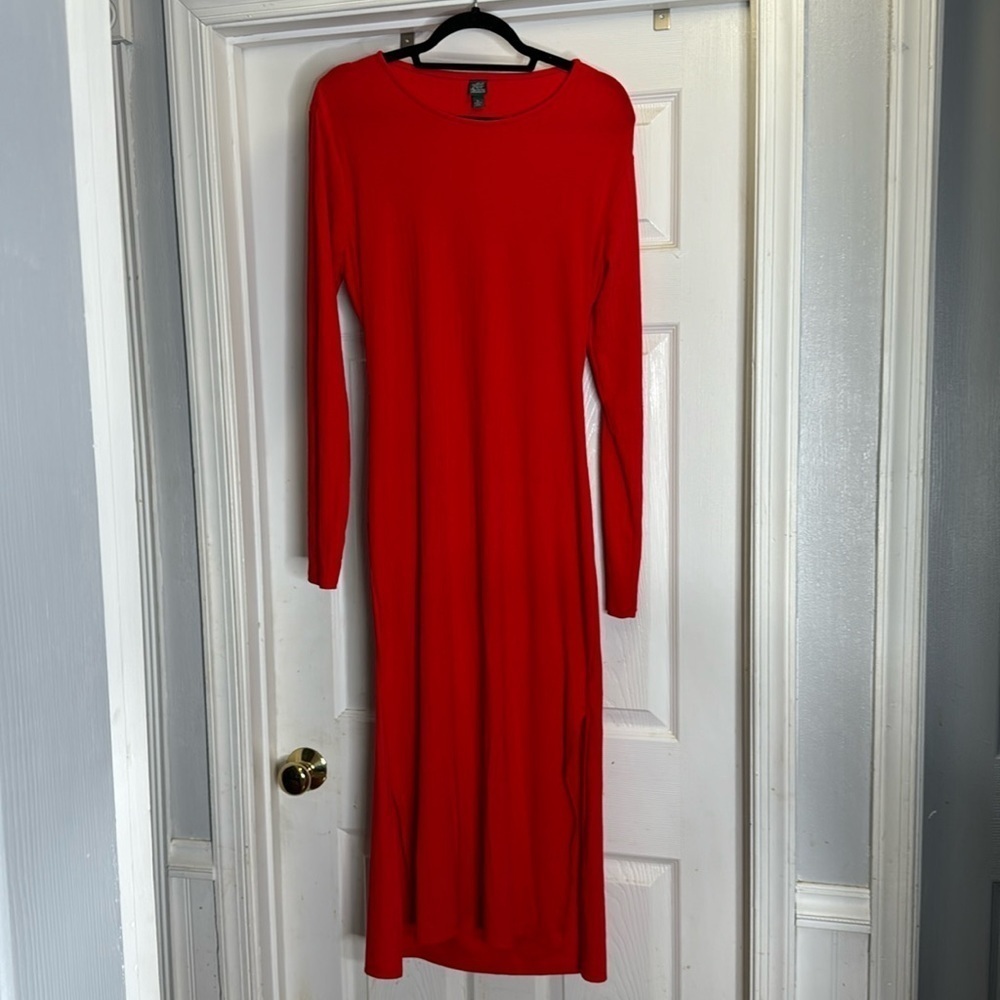 wild fable Red Long Sleeve Maxi Dress